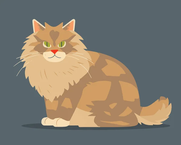 Кошка Плоском Дизайне — стоковый вектор