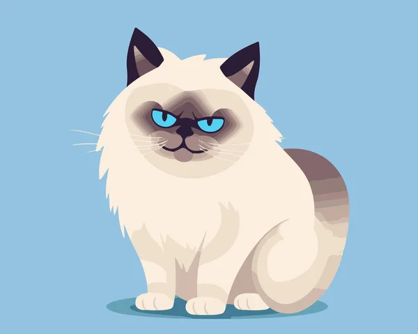Vector Illustration Cat Cartoon Flat Color Cat — Stock Vector