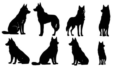 bir köpeğin vektör silueti. 