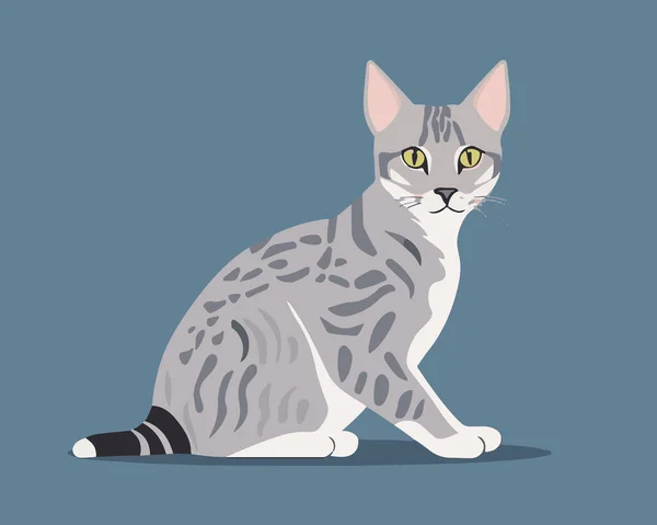 Симпатичный Кот Большими Глазами — стоковый вектор