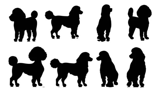 Set Silhouette Dog Vector Illustration — Stock Vector