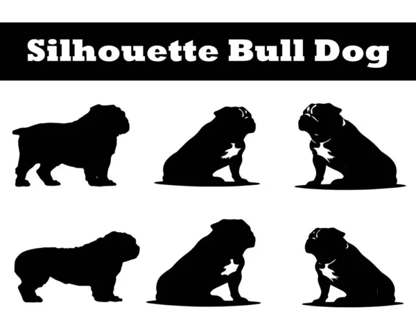 犬のシルエットのベクターイラスト 豚の品種のセット 白い背景に隔離されたシルエット — ストックベクタ