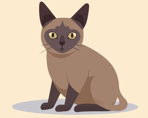 Милый Мультяшный Кот Иконка Векторного Дизайна Графическая Иллюстрация — стоковый вектор