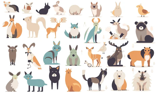 Kolekce Roztomilých Zvířat — Stockový vektor