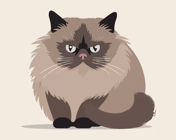 Lindo Gato Vector Ilustración Animal Dibujos Animados Mascota Vector — Vector de stock