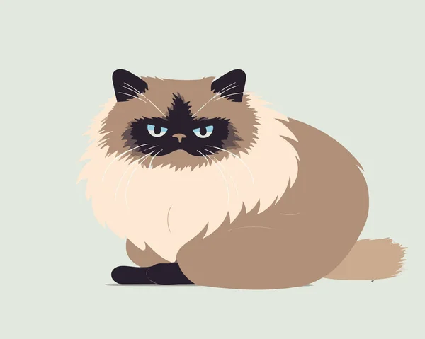 Cute Cat Sitting Flat Cartoon Vector Illustration Pet Animal Pet — Stock Vector