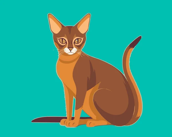 Кошка Икона Плоский Стиль — стоковый вектор