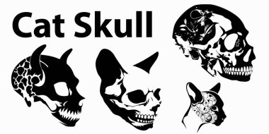 Kedi kafatası vektör kümesi