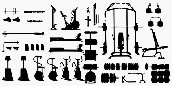 Векторный Набор Различных Силуэтов Различных Инструментов — стоковый вектор