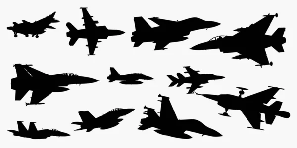 Ensemble Avions Noirs — Image vectorielle