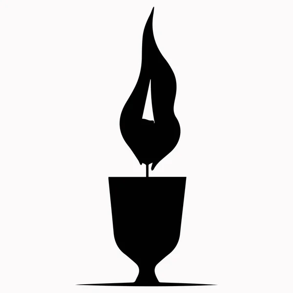 Εικονίδιο Κερί Μαύρο Διάνυσμα Σημάδι Απομονώνονται Λευκό Φόντο — Διανυσματικό Αρχείο