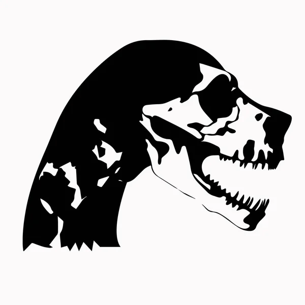 Schwarzer Totenkopf Mit Knochen Auf Weißem Hintergrund — Stockvektor