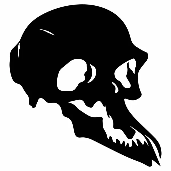 Totenkopf Auf Weißem Hintergrund Vektorillustration — Stockvektor