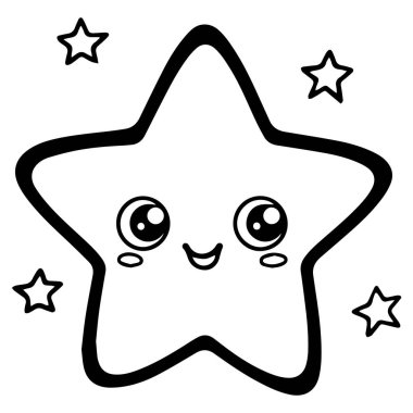 Şirin yıldızlar kawaii çizgi filmi