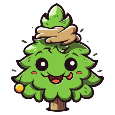 Noel Ren Geyiği Karikatür Vektör Çizimi