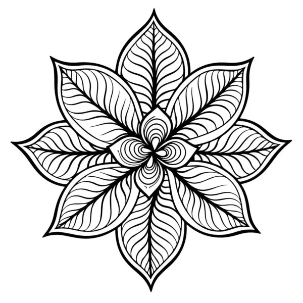 Dekoratif çiçek mandala beyaz arkaplanda izole