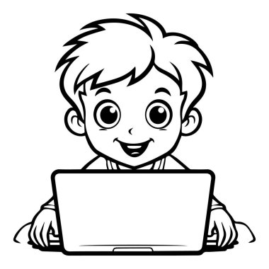 Satır Sanatı Şirin Çocuk Renklendirme Sayfa Çizimi