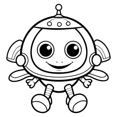 Sevimli robot karakter.