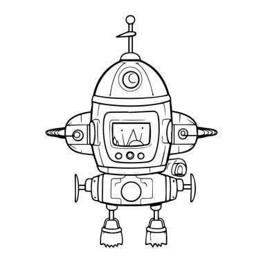 robot çizgi film tasarım vektör çizimi