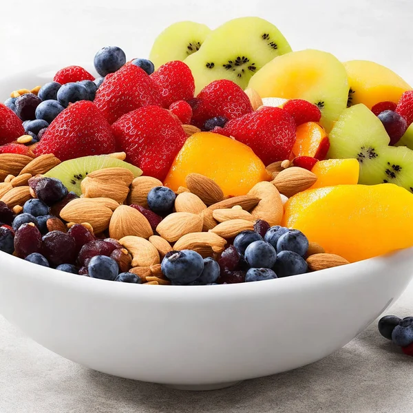 Photo Bowl Fruit Variety Fruits Nuts — Stock Photo, Image