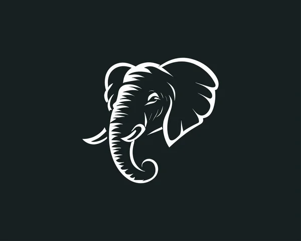 Elefantenkopf Maskottchen Logo Design Vorlage — Stockfoto