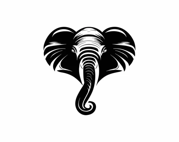 Elefante Cabeça Mascote Logotipo Modelo Design — Fotografia de Stock