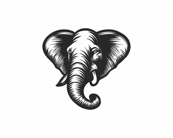 Elefánt Fej Kabala Logó Design Sablon — Stock Fotó