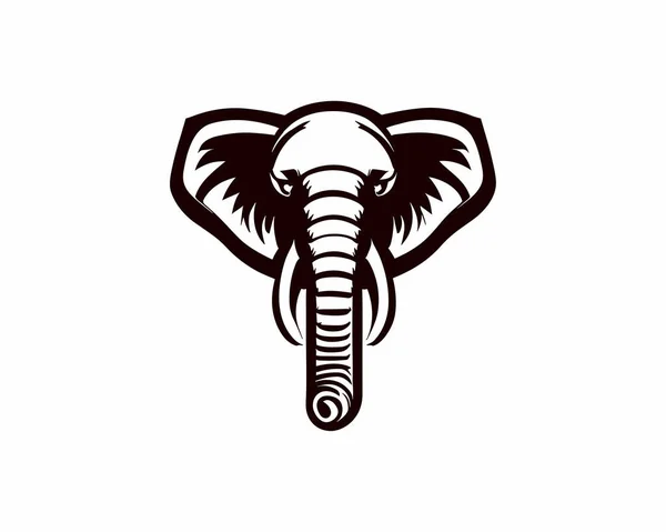 elephant head mascot logo design template