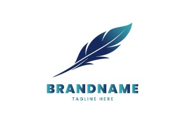 Yaratıcı markalar ve tasarım şirketleri için renkli gradyan tüy logosu