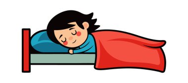 düz stil karikatür yatak rahat uyku vektörü çizimi