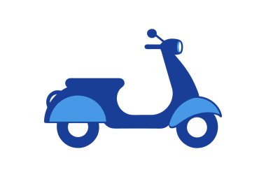 düz stil klasik scooter