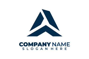 modern letter a logo design with triangle shape for corporate branding clipart