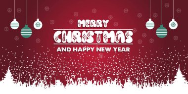 Noel şenliği ve yeni yıl tebrik kartı tasarımı kırmızı arka plan ve beyaz süslemeler, Noel, yeni yıl, tebrik kartı, şenlik kartı
