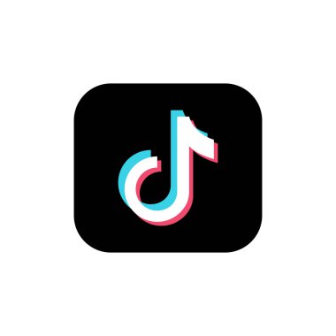 tiktok logo simgesi vektörü, siyah arkaplan tiktok uygulama sembolü, etkilenenler ve içerik oluşturucu için dijital sosyal medya platformu markalaşması