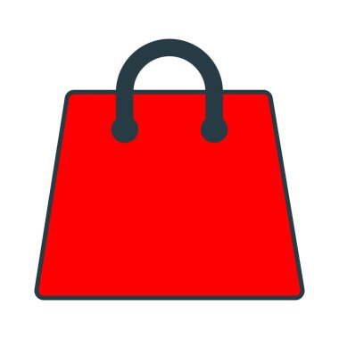 Kırmızı alışveriş torbası simgesi, perakende sembolü, e-ticaret resimtogramı