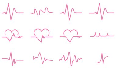 Mürekkep kalp atışı çizgisi, kalp atış hızı monitörü, EKG nabız izi.