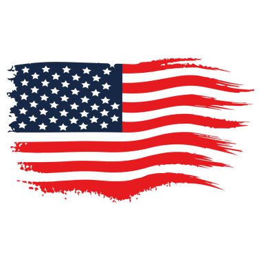 Grunge Amerikan bayrağı, sıkıntılı ABD bayrağı, vatansever bayrak taşıyıcısı.