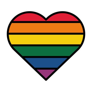 gökkuşağı kalp vektörü, lgbt gurur kalbi, renkli aşk sembolü
