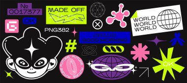 Çıkartma koleksiyonunun vektör çizimi 