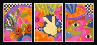 Moda posterleri vektör illüstrasyonu