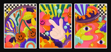 Moda posterleri vektör illüstrasyonu