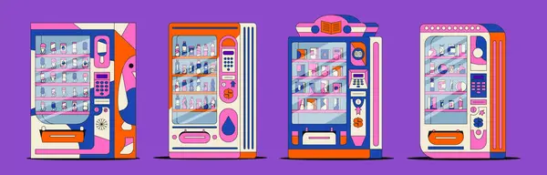 İçinde çeşitli eşyalar olan bir otomat.