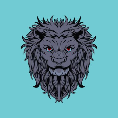 Vektör kızgın erkek aslan başı