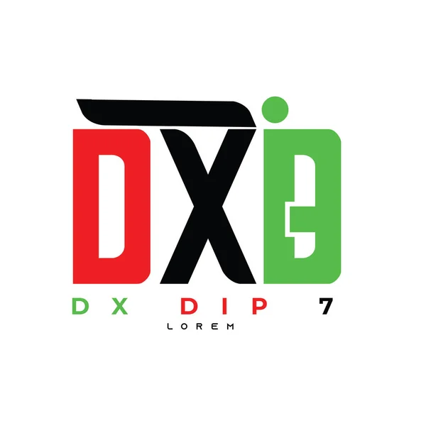 İlk harf DX simge logo tasarımı şablonu için vektör soyut simgeleri