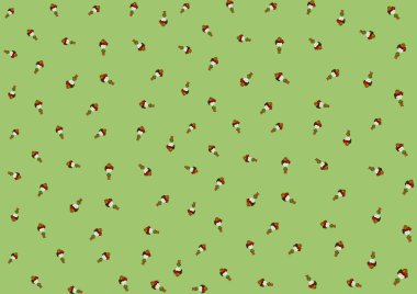 Yeşil arka planda küçük çocukları olan kusursuz bir model. 