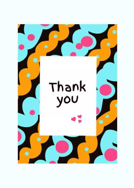 Renkli soyut arkaplan üzerine teşekkür kartı