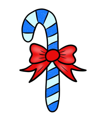 Yay ile izole edilmiş Noel şekeri çizilmiş