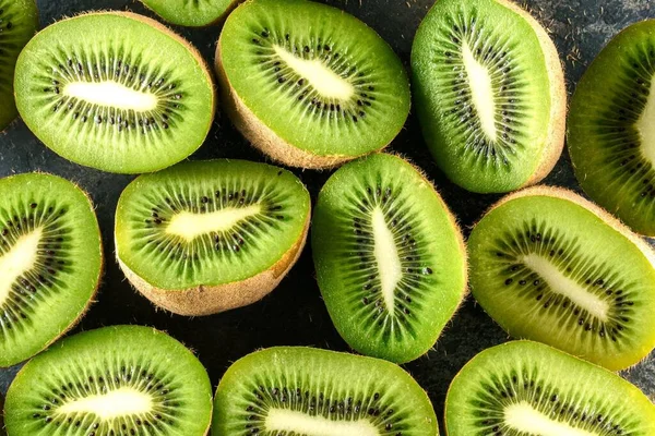 Luscious Close Freshly Cut Kiwi Fruit Brilliant Resolution — Stock Photo, Image