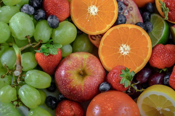 Vibrante Primer Plano Surtidos Frutas Frescas Mezcladas Exquisita Resolución — Foto de Stock