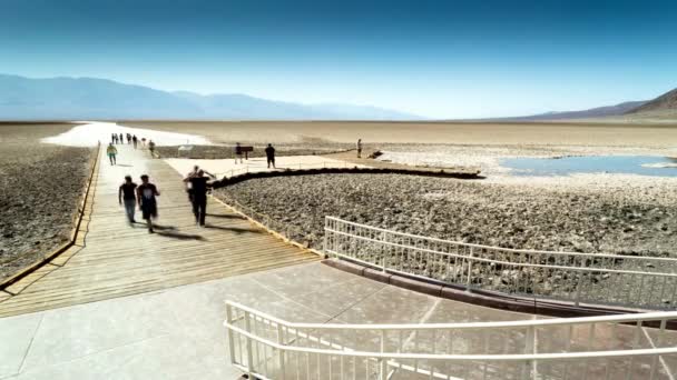 Surreal Beauty Time Lapse Scene Bad Water Basin Death Valley — Vídeo de Stock